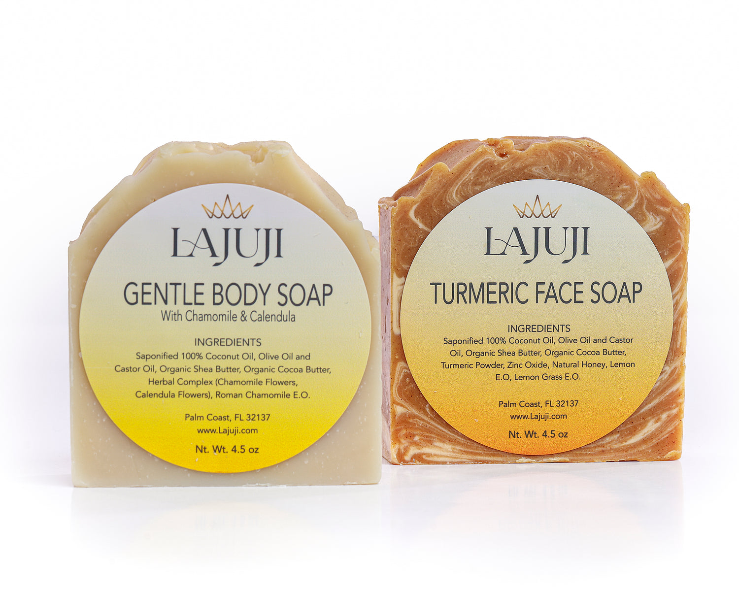 Duo Soap Set (Turmeric Facial Soap + Gentle Body Soap)-Lajuji Skincare