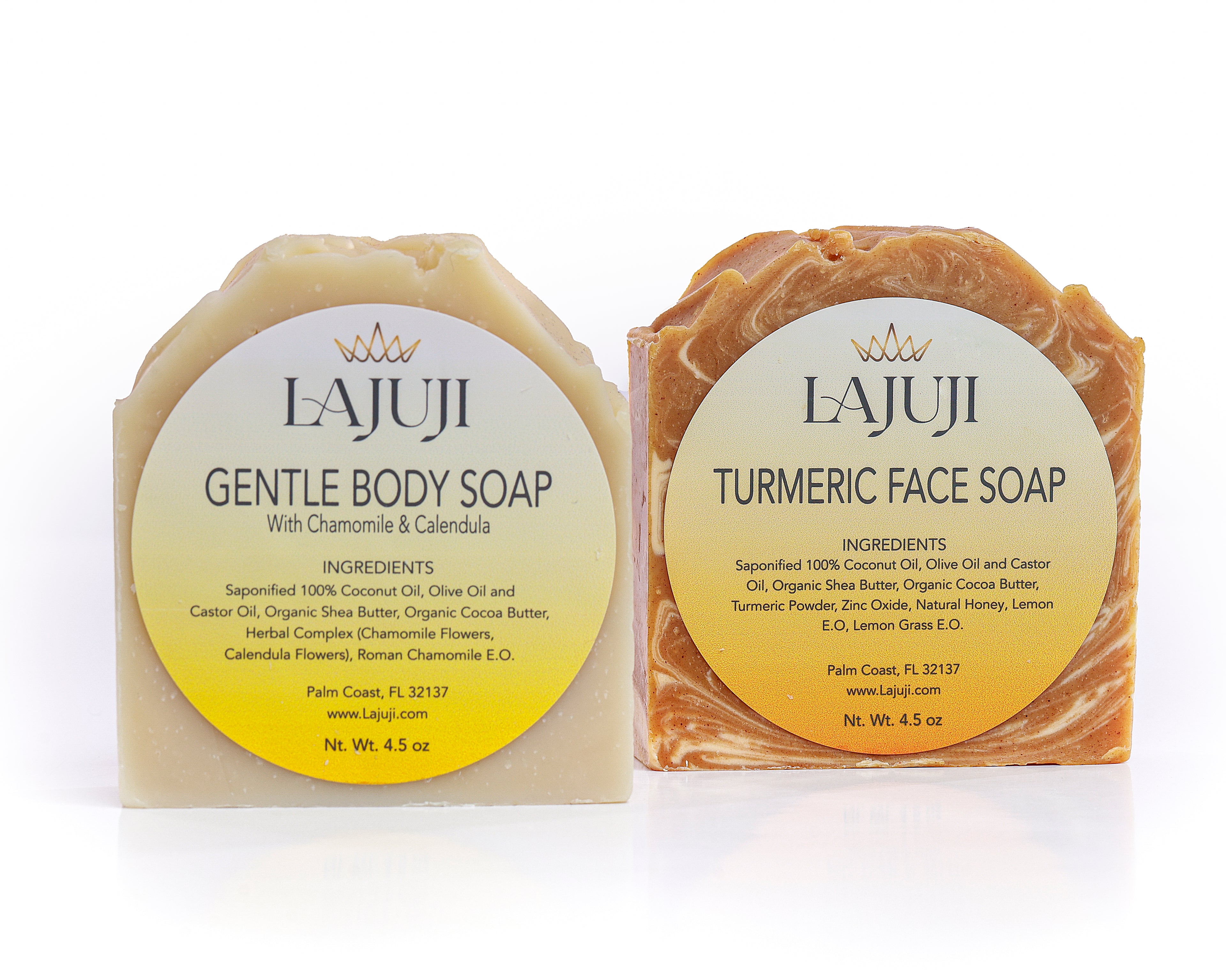 Duo Soap Set (Turmeric Facial Soap + Gentle Body Soap)-Lajuji Skincare